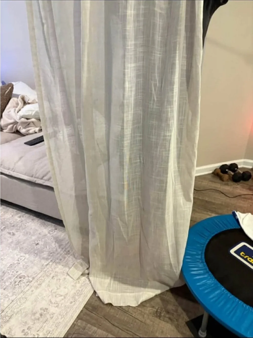 Sheer Cream Tab-Top Curtain Panel - Neutral Window Drape